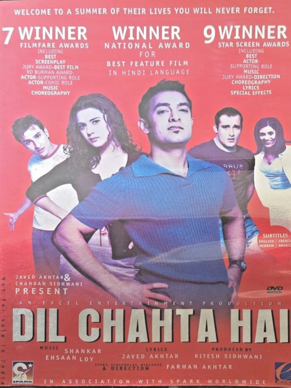 Dil Chahta Hai Bollywood Award Winning Movie DVD- Aamir Khan, Saif Ali Khan